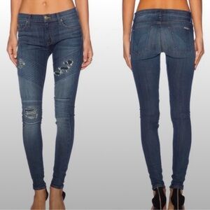 Hudson Women's Brooklyn Moto Super Skinny Distressed Denim 28 jeans